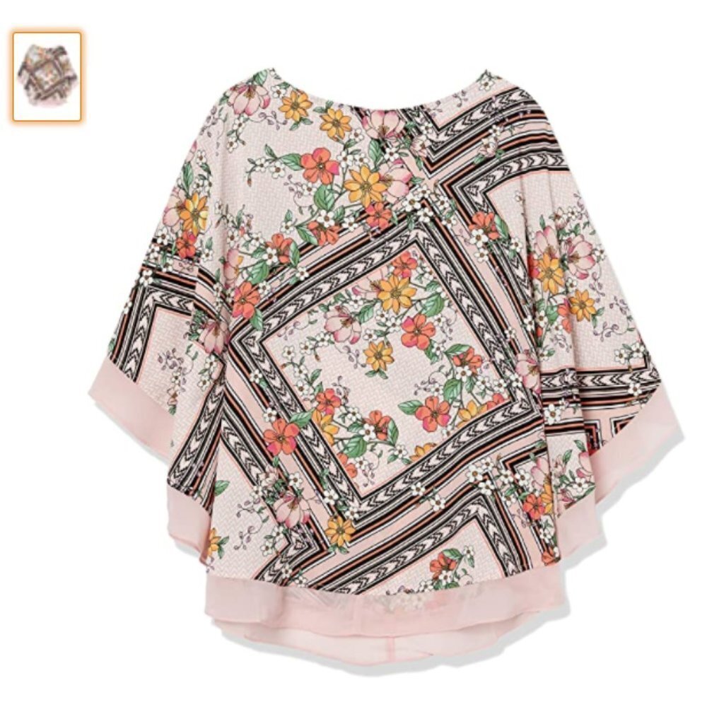 Rafaella Women's Giardino Scarf Print Butterfly Sleeve Top - M